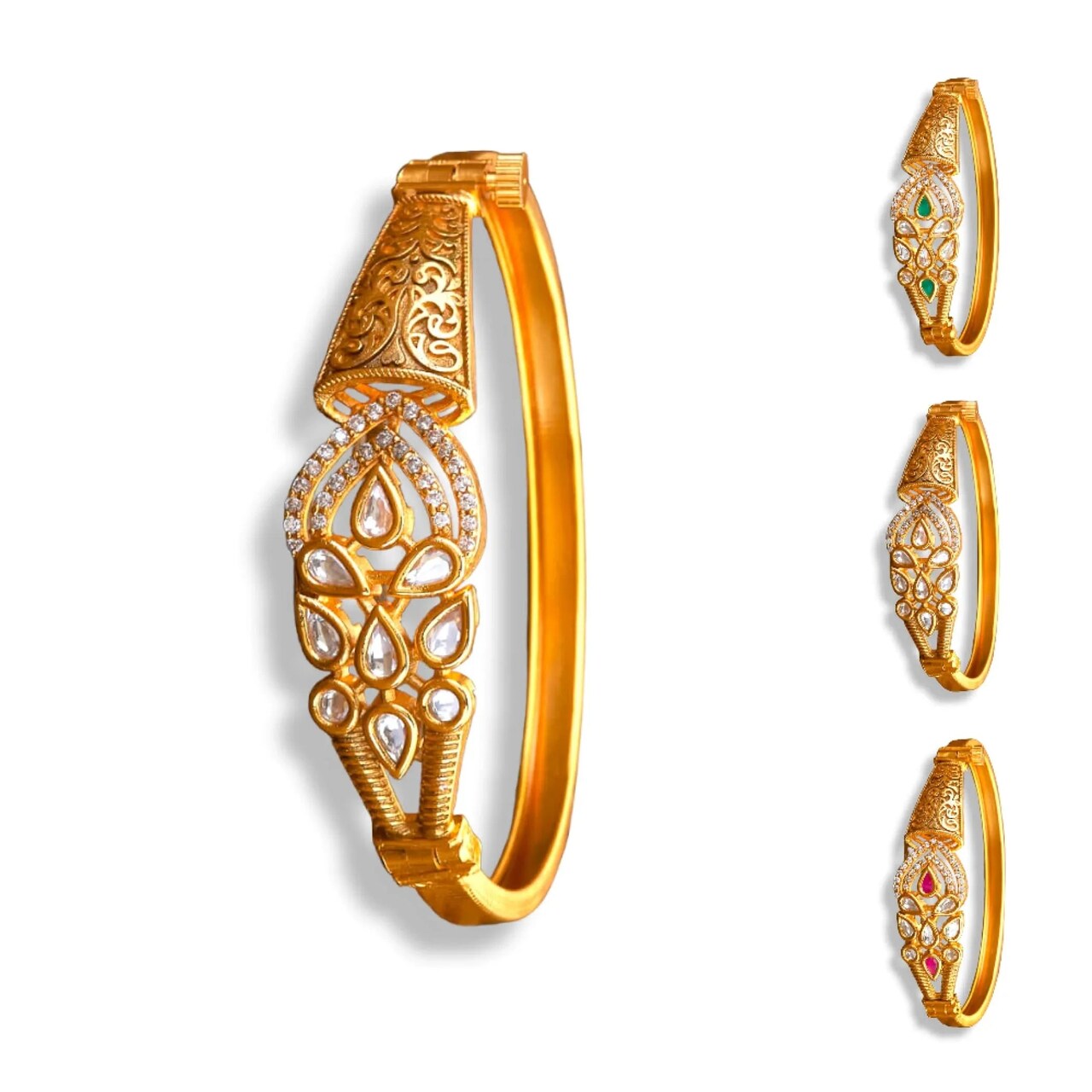 Gold Plated Bangle Bracelets Kada for Women Indian Bangle Bracelet Jewelry Kangan for Mothers Day Valentines Anniversary Birthday Gifts for Her Mom Wife Girlfriend